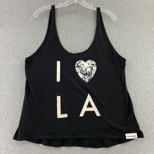 Diamond Supply Co Black Tank Top I Heart‎ LA Get Your Shine On Womens Size L